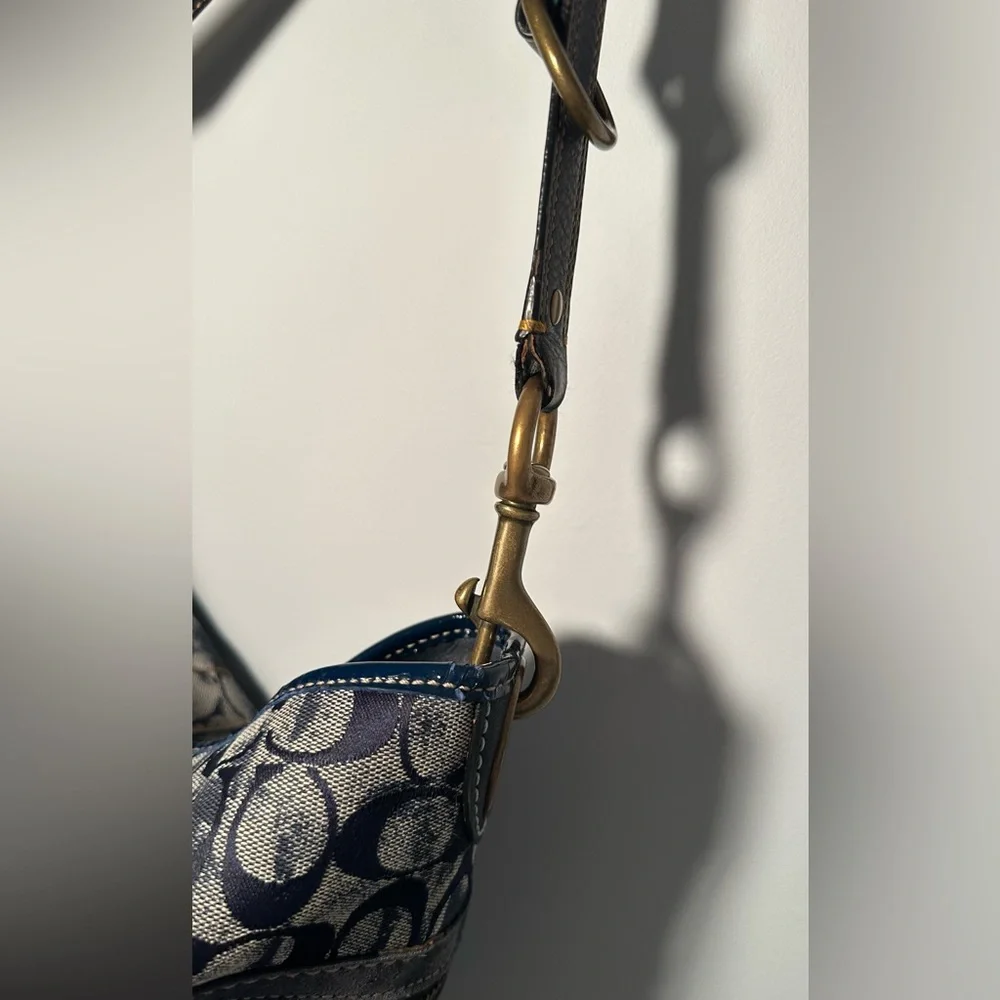 Rare Limited Edition Vintage Coach Y2K Denim Blue Tie-Dye Signature Hobo